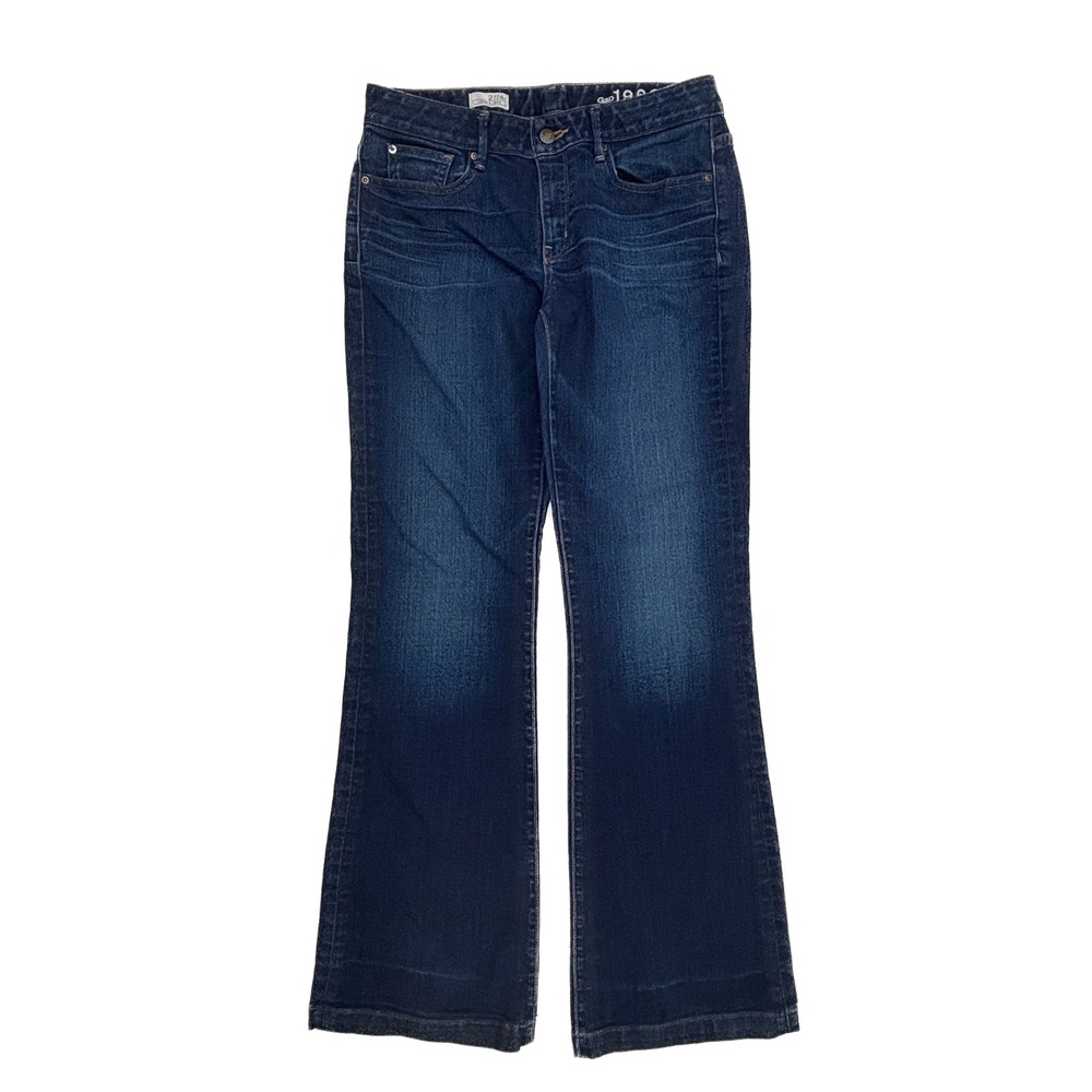 Gap 1969 Long & Lean Jeans Womens 4 Regular Blue Dark Wash Bootcut Denim